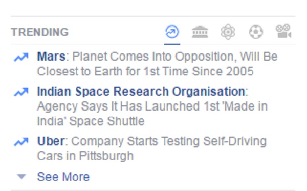 facebook trending