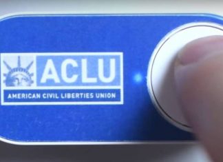 This ACLU Dash Button lets you donate $5 to anti-Trump groups.