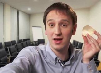 Steve Keating turns a brain tumor into a job with Apple Steve Keating holding a 3D print of his brain tumor.