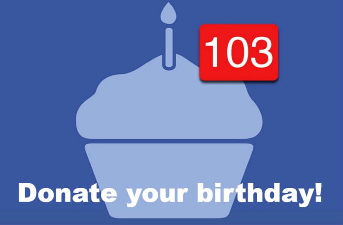 Facebook, Birthday, Donate Facebook birthday image