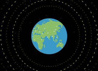 Microsoft Azure Cosmos DB, a global solution for API devs Digital planet Earth with waves around it