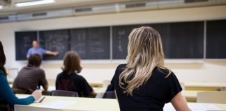 College Students Attending Class