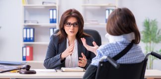 Injured Employee Talking to Lawyer