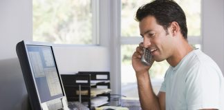 Man Working from Home Office