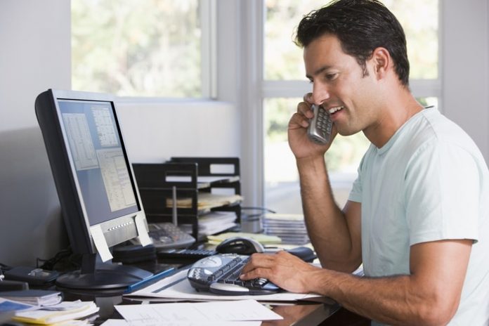 man-working-home-office Man Working from Home Office