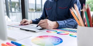 Graphic Designer Picking Colors for New Design